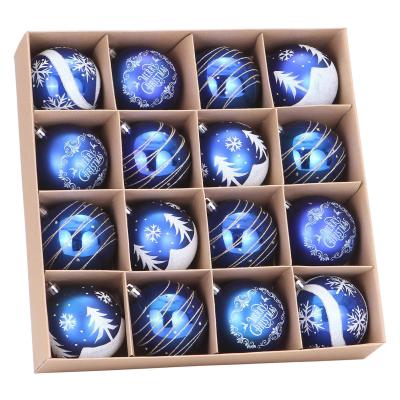 China Plastic Delicate Paint And Glitter Christmas Plastic Ball Ornaments Decorative Hanging Christmas Ornaments Baubles Set For Christmas Tree for sale