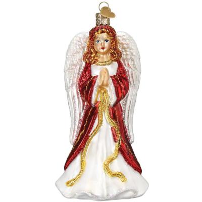 China Europe Wholesale Hand Painted Glass Christmas Tree Ornaments Hanging Angels Decoration Ornament for sale