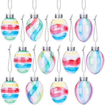 China Hand Painted Glass Easter Decoration Easter Egg Hanging Ornaments For DIY Craft Easter Party Spring Home Decoration Indoor Supplies for sale