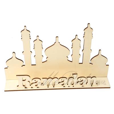 China Wooden Decoration Ramadan Festival Muslim Table Decoration Ramadan Wooden Ornaments Eid Mubarak for sale