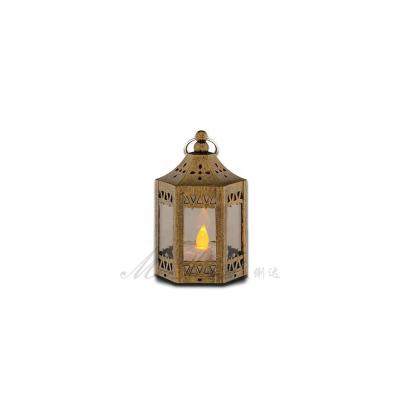 China Mini Glass Star Lantern with Blinking LED, Decorative Christmas Lantern, Moon Ramadan Decorations for sale