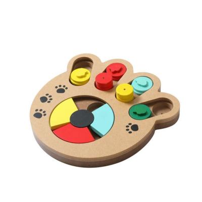 China EOC-Frriendly Sustainable Interactive Wooden IQ Improvment Dog Toy Food Feeder Dog Puzzle for sale