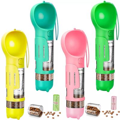 China Viable 4 in 1 Dog Water Bottle Cat Accessories Pet Supplies with Poop Shovel and Poop Bags Dogs Pets Driver Portable Drinking Bowl for sale