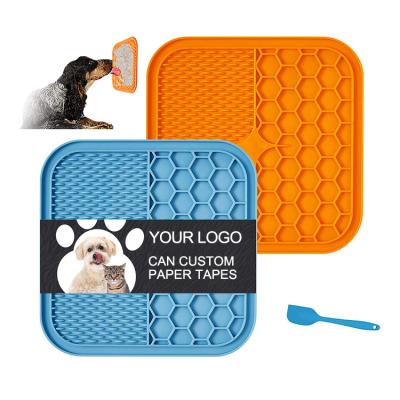 China Wholesale Viable Dog Bowl Silicone Sniff Mat Puzzle Toys Food Mat With Suction Cups Pamper Mat Dog Cat Lick Slow Feeding Pad for sale