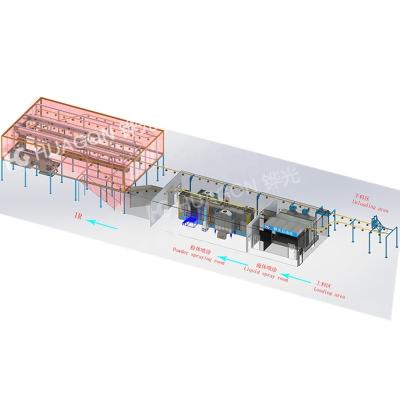 China Industries factory direct supply powder spray + machine production liquid coating paint line with overhead conveyor for sale