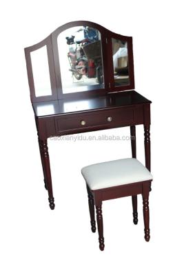 China PANEL Vintage Cosmetics Dressing Table With Mirrors Vanity Table Dresser Vintage Cosmetics With Mirror for sale