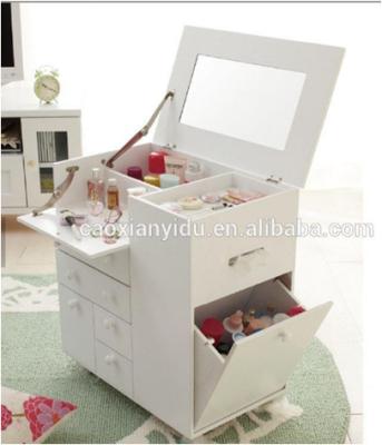 China Modern and contracted type many drawer clamshell elegant fashion white folding princess small dressing table dresser for sale