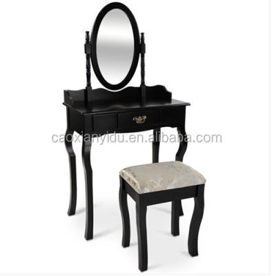 China (Other) Vintage Adjustable Black Dresser With Mirror And Sneaking French Style for sale