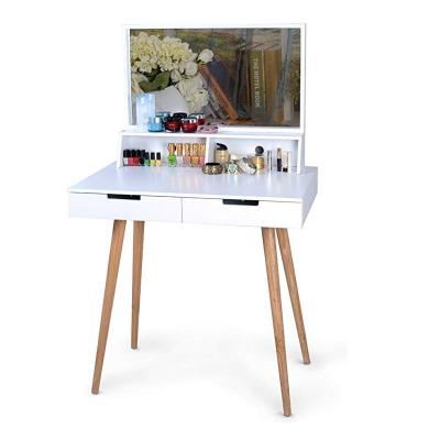 China Large Eco-friendly White Makeup Bedroom Dressing Table Desk With Drawer And Mirror Jewelery for sale