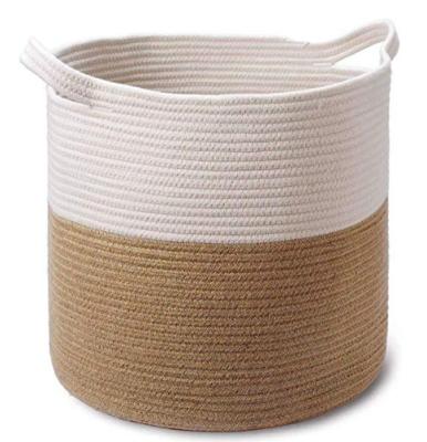 China Sustainable Ultra-Large Cotton Rope Hamper Storage Basket Laundry Hamper Suitable For Blankets, Toys, Clothes, Pillows, Towels, Shoes for sale