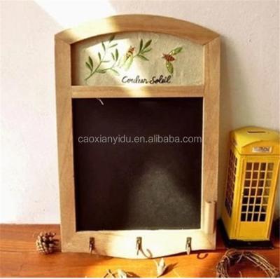 China Home Antique Blackboard With Hangers Shop Signs Message Writing Blackboard With Embroidery Cafe Wall Decoration 26*39cm for sale