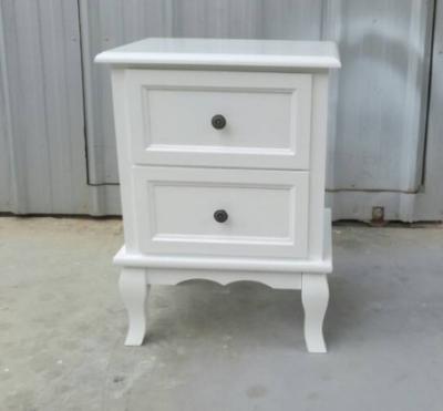 China Convertible Popular Nightstand For Bedroom Bedside Table / 2 Drawer Bedside Cabinet White for sale