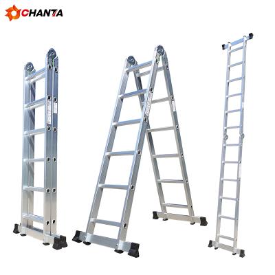 China Folding ladders double side aluminum folding step ladder which can be opened directly for sale