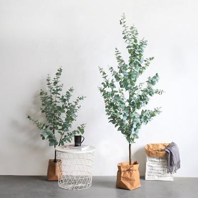 China Factory wholesale minimalist artificial eucalyptus tree maker simulated green plant potting for sale