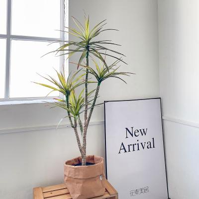 China Plastic Minimalist GL-6228 125cm Height Artificial Thorn Tree Kwai Tropical Palm Leaves Garden Decoration en venta