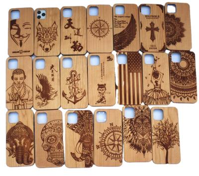 China 2021 Protector Cover Customize Real Wood For iPhone 12 Max Pro Hand Carved Wooden Cell Phone Case Cover for sale