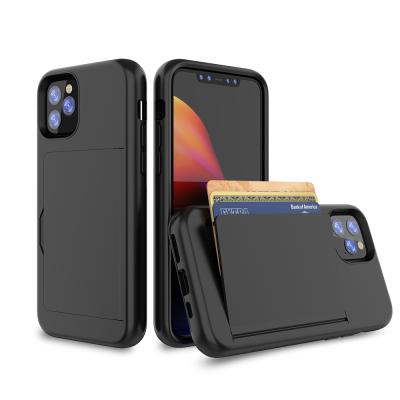 China 3-in-1 Cell Phone Cases Wallet Cell Phone Case 2 in1 TPU Inclusive Card Slot PC Card Slot Mobile Phone Case NEW For iPhone 11 Pro Max for sale