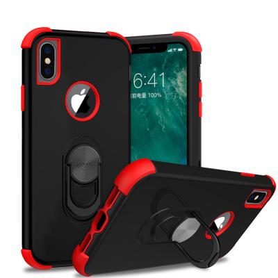 China Cell Phone Case with Ring Bracket Case Shockproof Mobile Phone with Ring Bracket Silicone PC Cell Phone Case for iPhone XS max for sale