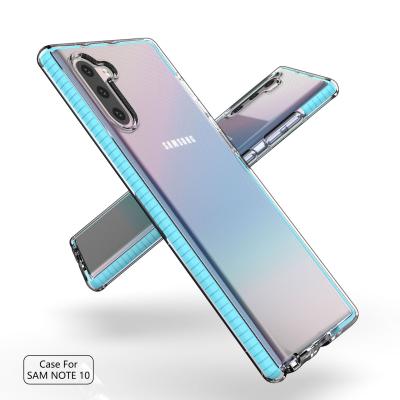 China 2019 Fashion New Dual Color Fashion Transparent Soft TPU Back Cover Shockproof Soft Clear Phone Cases For Samsung Note 10 for sale