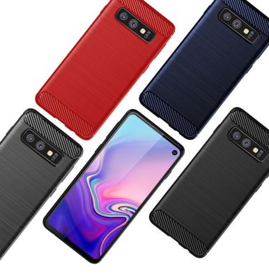 China Scratchproof Shockproof Designed Rugged Carbon Fiber Cover Phone Case For Samsung Galaxy S10+ Plus for sale