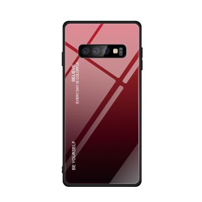 China Protect Your Phone Perfect 360 All Protective Gradient Tempered Glass TPU Colorful Phone Case For Samsung Galaxy s10 plus for sale