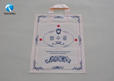 China Shopping soft loop handle LDPE Plastic Polythene Clothes Bags gravure Printing for sale