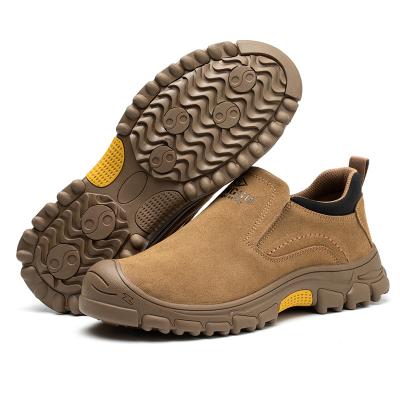 China New Design Puncture Proof Sparks Anti-Skid Wear-Resistant Stylish Anti-Puncture Lightweight Breathable Slip-On Leather Welding Work Safety Shoes for sale