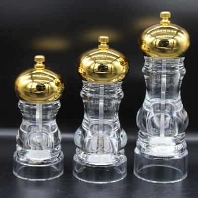 China Wholesale Viable Gold Acrylic Manual Manual Pepper Grinder Mill for sale