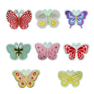 China Other ZD ready to ship 8 pieces different colors embroidery butterfly patches for clothing for sale