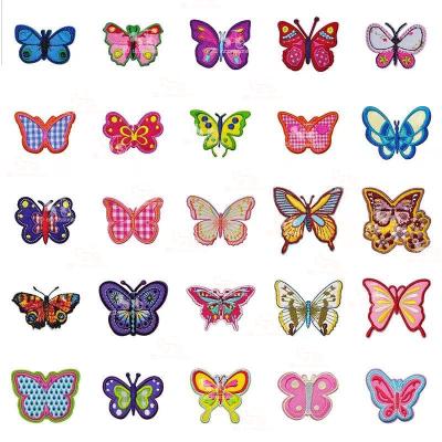 China ZD hot sale handmade colorfull butterfly embroidery patches iron on embroideried patches for kid's apparel and garment for sale