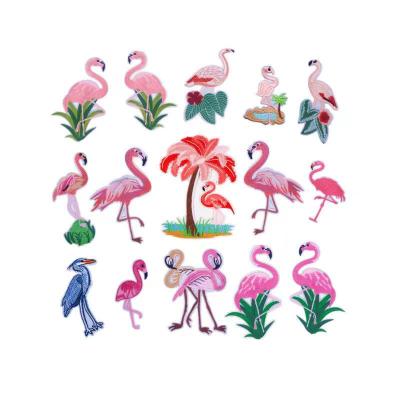 China Other ZD Factory Wholesale Flamingo Custom Iron On Embroidered Embroidery Patch for sale