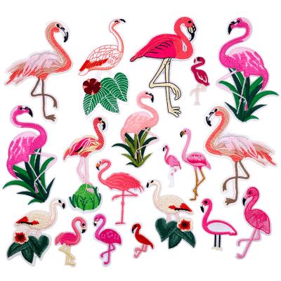 China Other ZD Factory Custom Wholesale Flamingos Embroidered Patch For Clothing Bag Pants for sale