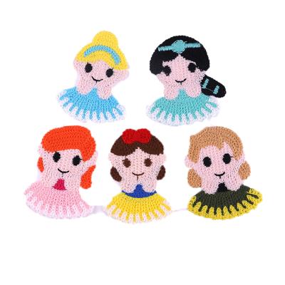 China ZD Kids Baby Hat Handmade Cute Soft Clothing Sew On Embroidery Patch 2021 Princess Cartoon Patch for sale