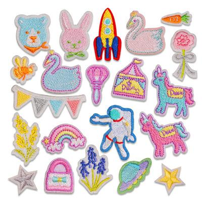 China Other ZD Embroidery Cloth Stick Cartoon Animal Accessories Self Adhesive Computer Embroidery Cloth for sale