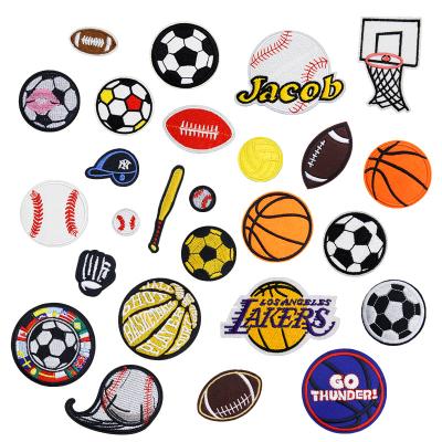 China Other Wholesale Custom ZD Baseball Soccer Rugby Team Embroidery Patches For Apparel Hat Blouse Sport for sale