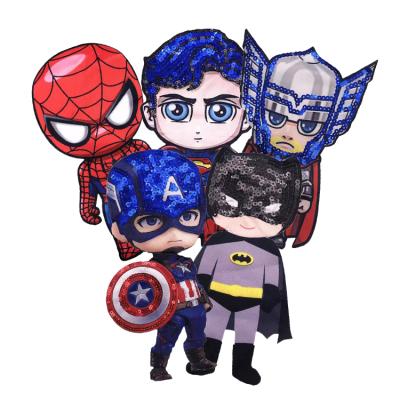 China Handmade ZD Kids Clothing T-shirt Fashion Cartoon Hero Sequin Patch for sale