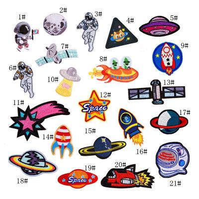 China Other ZD Blouse Sweater Sports Patch Fashion Space Astronaut Rockets Applique Embroidery Patches for sale