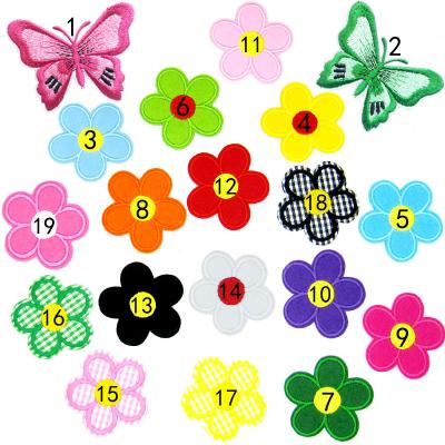 China Other ZD Embroidery Cute Cheap Baby Small Colorful Flower Patches For Clothing Bag for sale