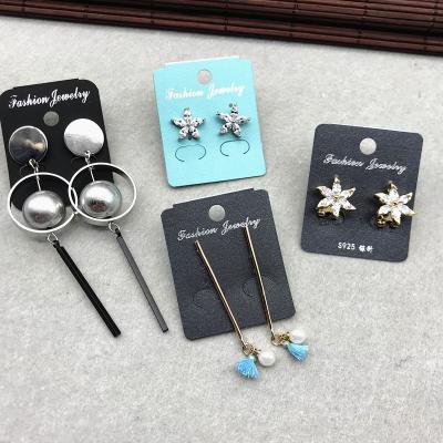 China Custom Wholesale Jewelry ZD Jewelry ZD Earring Hair Accessories Custom Cheap Card PVC Earring Display Paper Cards For Ladies Girls for sale