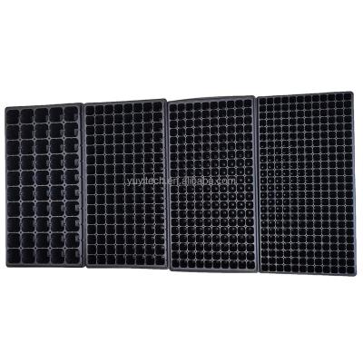 China Greenhouse Standard Deep Black Polystyrene Garden Agriculture Seed Planter Propagation Germination Socket Plastic Trays Large Wholesale for sale