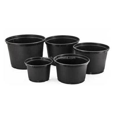 China CLASSIC Cheap Large Outdoor Black Round Plastic 1 2 3 5 Large 10 Gallon PP Garden Nursery Flower Plant Pots With Drainage Holes Wholesale for sale