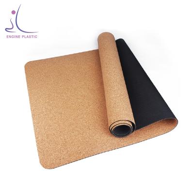 China Print logo combine cork rubber yoga mat custom eco-friendly non-slip/durable/washable/waterproof yoga mat for sale