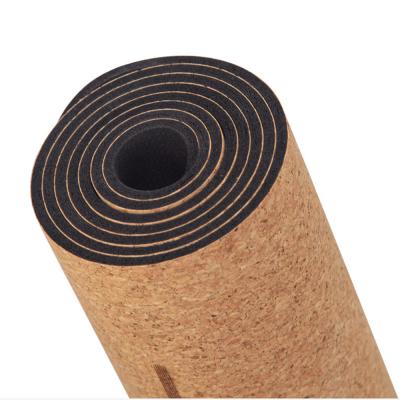 China Non-slip/Durable/Eco-friendly Best Selling Non Slip Logo Natural Rubber Cork Eco-friendly Customized Yoga Mat for sale