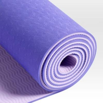 China 6mm PE Child Yoga Mat Purple Black Folding Yoga Mat Thick Foldable Mat Non-slip Wholesale Fitness Exercise Band for sale