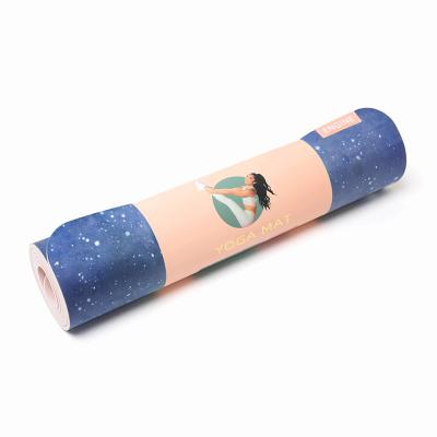 China New Arrival Durable Double Layer Tape Yoga Mat ECO Tape Suede Yoga Mat Anti Slip Custom Logo Non-Slip/Durable/Washable/Waterproof for sale