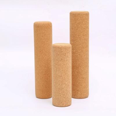 China Convenient High Quality Bodybuilding Yoga Fitness Pilates Eco-Friendly Anti Slip Premium Cork Foam Roller for sale