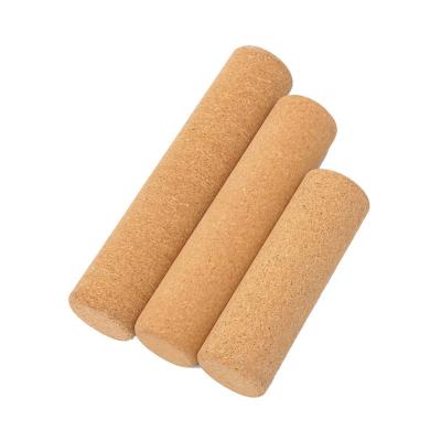 China High Density Hard Natural Wooden Yoga Convenient Muscle Massager 45cm Cork Roller Set For Fitness for sale