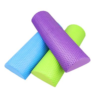 China Convenient Wholesale Bulk Custom Personalized Logo Deep Tissue Fitness Home Gym Yoga EVA PE Half Foam Roller for sale