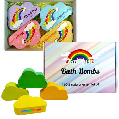 China Wholesale OEM Colorful Home Spa Hotel Spa Bath Soak Fizzers Gift Set Natural Vegan Beauty Rainbow CBD Bath Bombs for sale