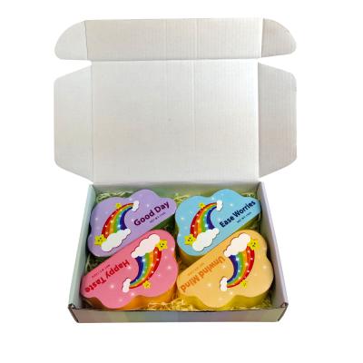 China OEM Wholesale Bath Fizzers Gift Box Cloud Rainbow Colorful Bath Bombs Hotel Spa Home Wholesale for sale